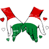 Hungary flag holding hands used