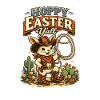 Happy Easter Easter Cowboy Lasso retro