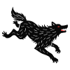 Black wolf runs