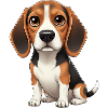 Sød Beagle Dog Tegneserie-loyal ven ejer