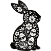 Osterhase Florale Silhouette