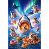 Shark with pizza & space dogs