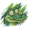 Crocodile Groove Cartoon Print