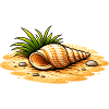 Illustrazione della spiaggia di conchiglie Motivo Marittimo Costiero