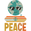 Erde mit Peace-Sonnenbrille Retro