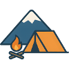 Mountain Camping Tent Campfire
