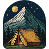 Moonlit night at the mountain tent