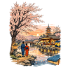 Traditional Japanese cherry blossoms