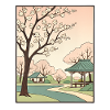 Traditional Japanese cherry blossoms