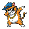 Dessin animé hip-hop cool du chat