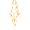 Abstract Woman Line Art Gold