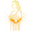 Golden Woman Line Art Portrait