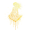 Elegant Woman Gold Ornament Art