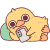Cute Duck Chilling With Handphone