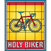 Holy Biker Stained Glass Bicycle