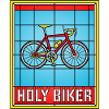 Holy Biker Stained Glass Bicycle