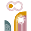 Pink Infinity Sun Abstract Arc Graphic