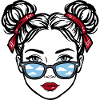 Cloud Reflex Eyeglass Girl Pop Art