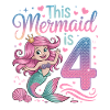 Mermaid 4th Birthday 4 Years