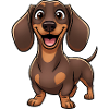 Cute Dachshund Cartoon Dog Laughing Joy