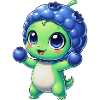 Cute Alien Blueberry Cartoon Alien Berry