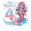 Mermaid 4th Birthday 4 Years