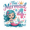 Mermaid 4th Birthday 4 Years