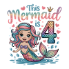 Mermaid 4th Birthday 4 Years