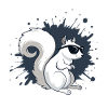 Chic White Squirrel with Black Glasses