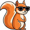 Squirrel black glasses cartoon