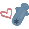 Heart Rocket Retro Print