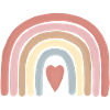 Pastel Heart Rainbow Art