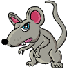 Playful Gray Rat Cartoon