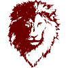 Roter Löwenkopf Silhouette