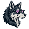Loup chic avec lunettes roses