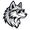Graphic Wolf with Glasses