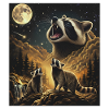 Raccoon Moon Howl Wildlife Raccoon