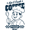 Coffee chef serves here