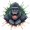 Lachender Gorilla Graffiti-Design