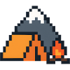 Pixel Sleeping Fox Moonlit Night
