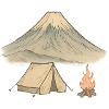 Aquarell Vulkancamping