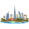 Dubai Waterfront Skyline