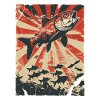 Springender Fisch im Retro Poster Stil