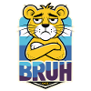 Grim lion with lettering Bruh