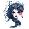 Blue Queen with Swan