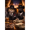 Elegant animal gangsters in the casino
