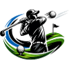 Golfer-Silhouette im Schwungkreis