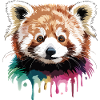 Roter Panda Kopf Farbkunst