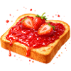 Toast with strawberry jam illustration
