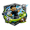 Golfer mit Happy Swing